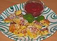 Polenta-Schmarren mit Zwetschgen-Apfel Mus