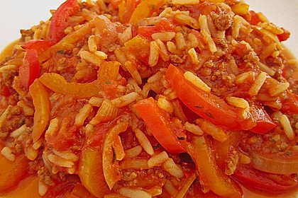 Reis-Hackfleischpfanne mit Paprika 7