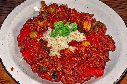 Reis-Hackfleischpfanne mit Paprika 3