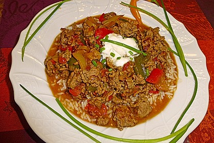 Reis-Hackfleischpfanne mit Paprika 1