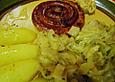 Spitzkohlpfanne mit W&uuml;rstchen