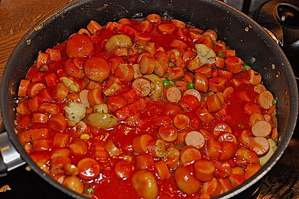 Wurst-Gem&uuml;se-Nudel-K&auml;se-Pfanne 1