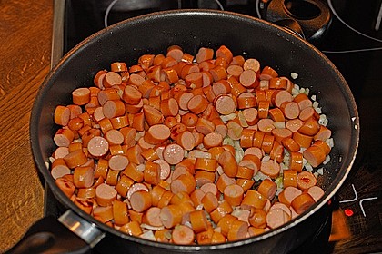 Wurst-Gem&uuml;se-Nudel-K&auml;se-Pfanne 2
