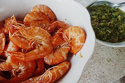 BBQ-Garnelen mit Thai-Dip Nam Jim Talee