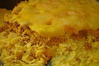 Reisauflauf mit Pfirsichen