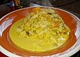 Gem&uuml;se-Korma mit Salzkartoffeln im S&auml;ckchen