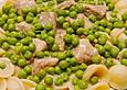 Kalbfleisch-Ragout an Vanillesauce