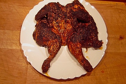 Plattes Gew&uuml;rz-Brathuhn