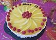 Mangotorte mit Himbeersahne