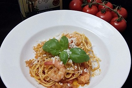 Spaghetti aglio olio e scampi 16