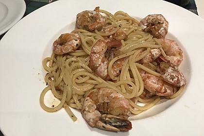Spaghetti aglio olio e scampi 31