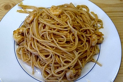 Spaghetti aglio olio e scampi 14