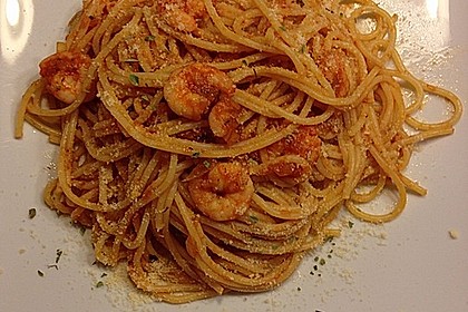 Spaghetti aglio olio e scampi 26