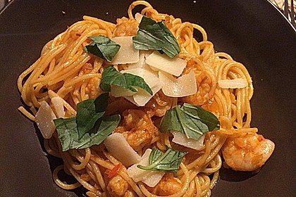 Spaghetti aglio olio e scampi 11