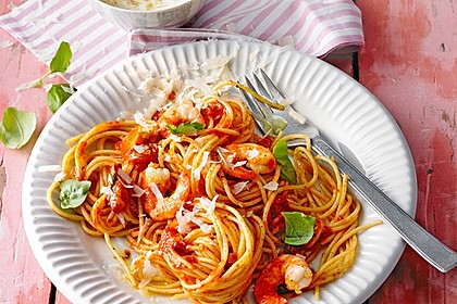 Spaghetti aglio olio e scampi 4