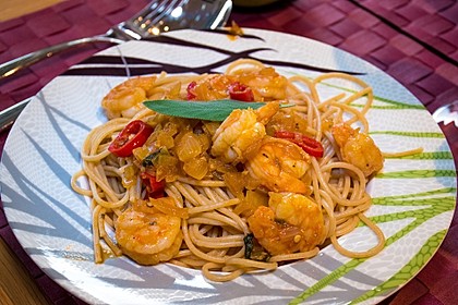 Spaghetti aglio olio e scampi 18