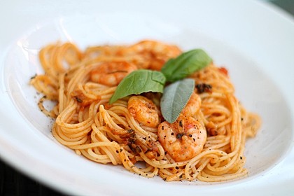Spaghetti aglio olio e scampi 1