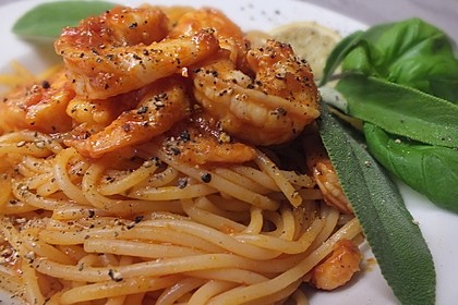 Spaghetti aglio olio e scampi 8