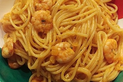 Spaghetti aglio olio e scampi 22