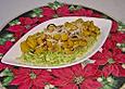 Ger&ouml;steter K&uuml;rbis auf Rosenkohlsalat