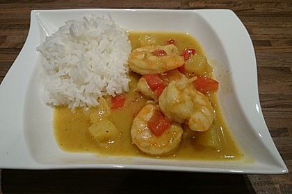 Südthailändisches Curry mit Garnelen und Ananas 5
