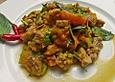 Thail&auml;ndischer gebratener K&uuml;rbis mit Schweinefleisch und Ei