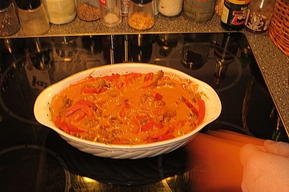 Gyros Spezial &uuml;berbacken mit Paprika in Metaxaso&szlig;e 3