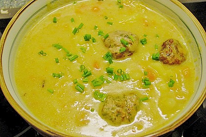 Kohlrabicremesuppe mit Fleischkl&ouml;&szlig;chen 7