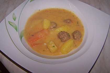 Kohlrabicremesuppe mit Fleischkl&ouml;&szlig;chen 9