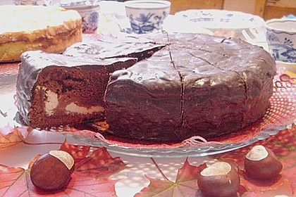 Schokoladenkuchen mit Quarkcreme