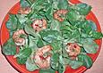Gegrillte marinierte Garnelen mit Feldsalat