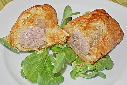 Bratwurst in Bl&auml;tterteig 7
