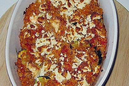 Bulgur-Schafskäse-Auflauf