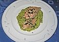 Lachsforelle in der Salzkruste auf Rucola-Kartoffel-P&uuml;ree