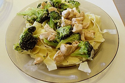 Tagliatelle mit Brokkoli und Huhn