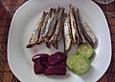 Frittierte kleine Sardinen