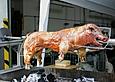 Spanferkel, gegrillt am Drehspie&szlig;