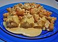 Cannelloni mit Krebs- & Krabbenfleischf&uuml;llung und feiner Garnelensauce
