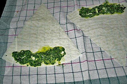 Teigpastete mit Spinat und Hackfleisch