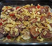 Tomaten - Zucchini Gratin mit Filet (Bild)