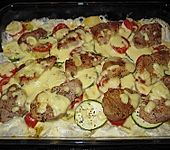 Tomaten - Zucchini Gratin mit Filet (Bild)