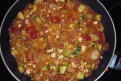 Scharfe Gem&uuml;sepfanne mit Garnelen