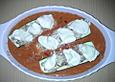 Zucchini mit H&auml;hnchen-Schinkenf&uuml;llung in Tomatenso&szlig;e