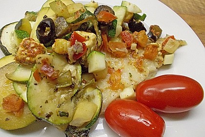 Pangasiusfilet mediterran mit Gem&uuml;se 1