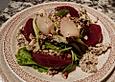 Blattsalat mit gebackener Roter Bete und Stilton