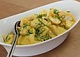 Eiersalat mit selbstgemachter Curry-Mayonnaise und Ananas