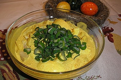 Eiersalat mit selbstgemachter Curry-Mayonnaise und Ananas 1