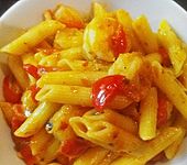 Pasta mit Riesengarnelen in Tomatenso&szlig;e (Bild)