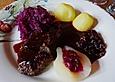Rehr&uuml;cken mit  Rotweinsauce