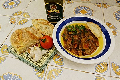 Auberginen mit Steinpilzen